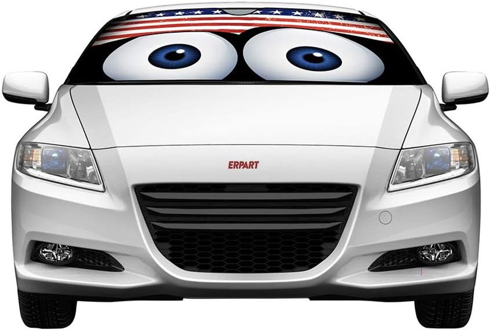 Eyes American US Flag Reflective Sunshade
