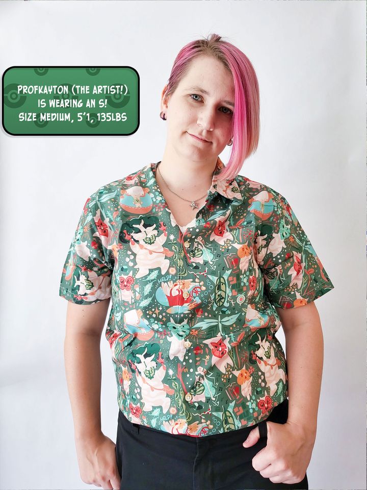 ZELDA KOROK Pattern Button Up Hawaiian Shirt