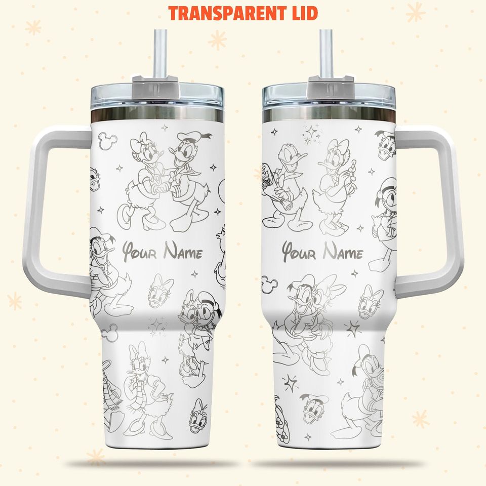 Personalized Donald and Daisy Disney Tumbler