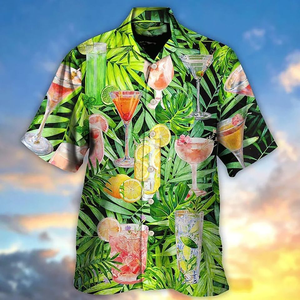 Cocktail Classy Tropical Summer Hawaiian Shirt