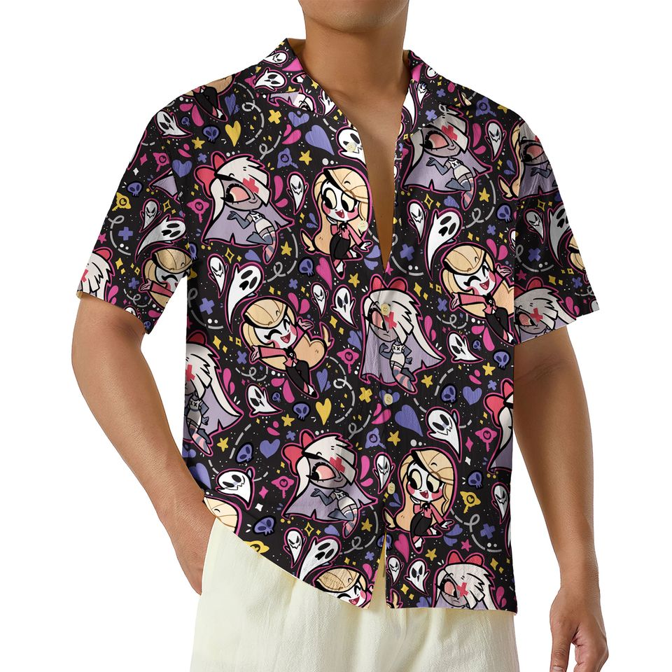 Hazbin Hotel Characters Hawaiian Shirt, Hazbin Hotel Cartoon Merch