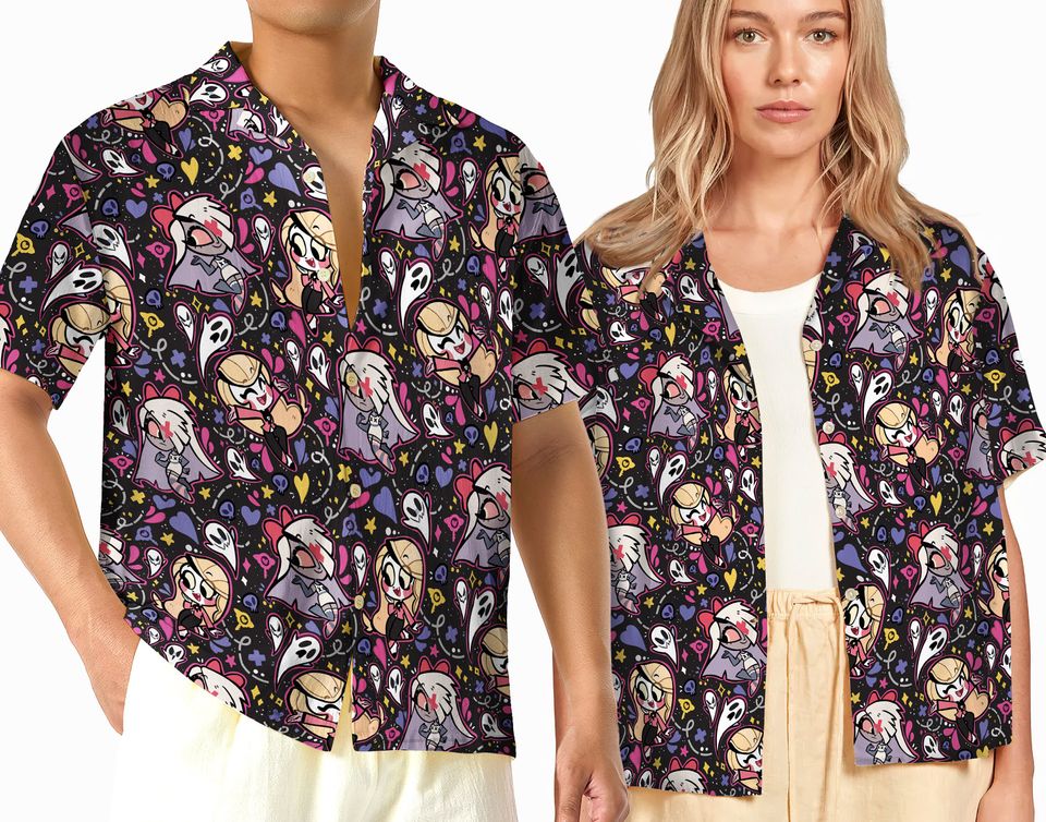 Hazbin Hotel Characters Hawaiian Shirt, Hazbin Hotel Cartoon Merch