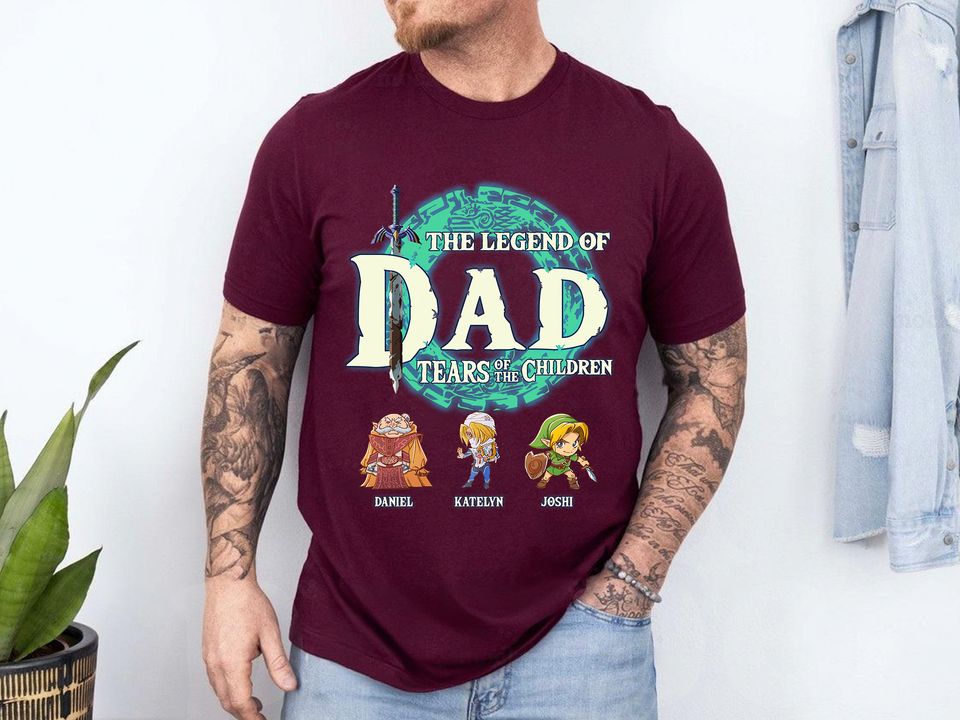 Personalized The Legend Of Dad Shirt, Zelda Dad Shirt, Custom Zelda Shirt