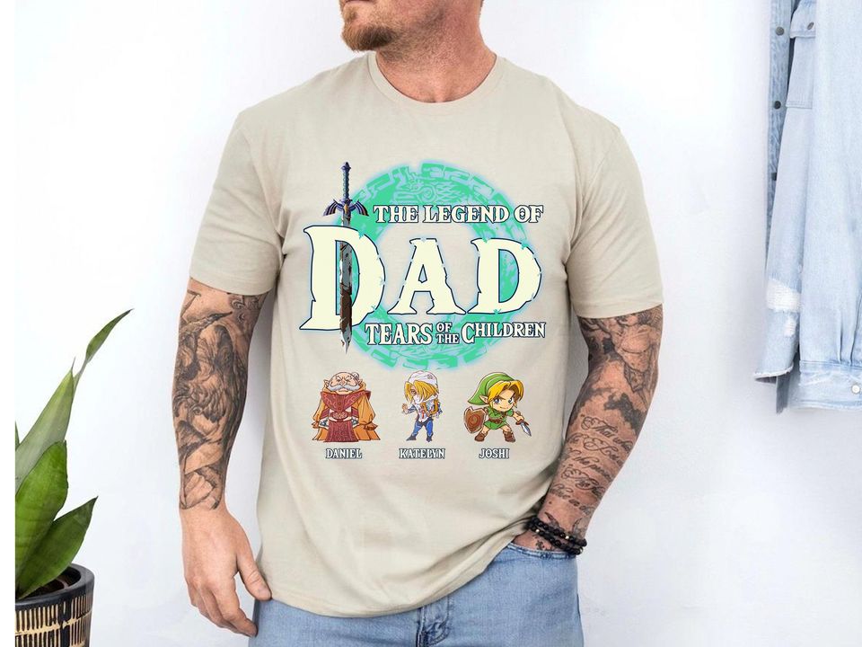 Personalized The Legend Of Dad Shirt, Zelda Dad Shirt, Custom Zelda Shirt