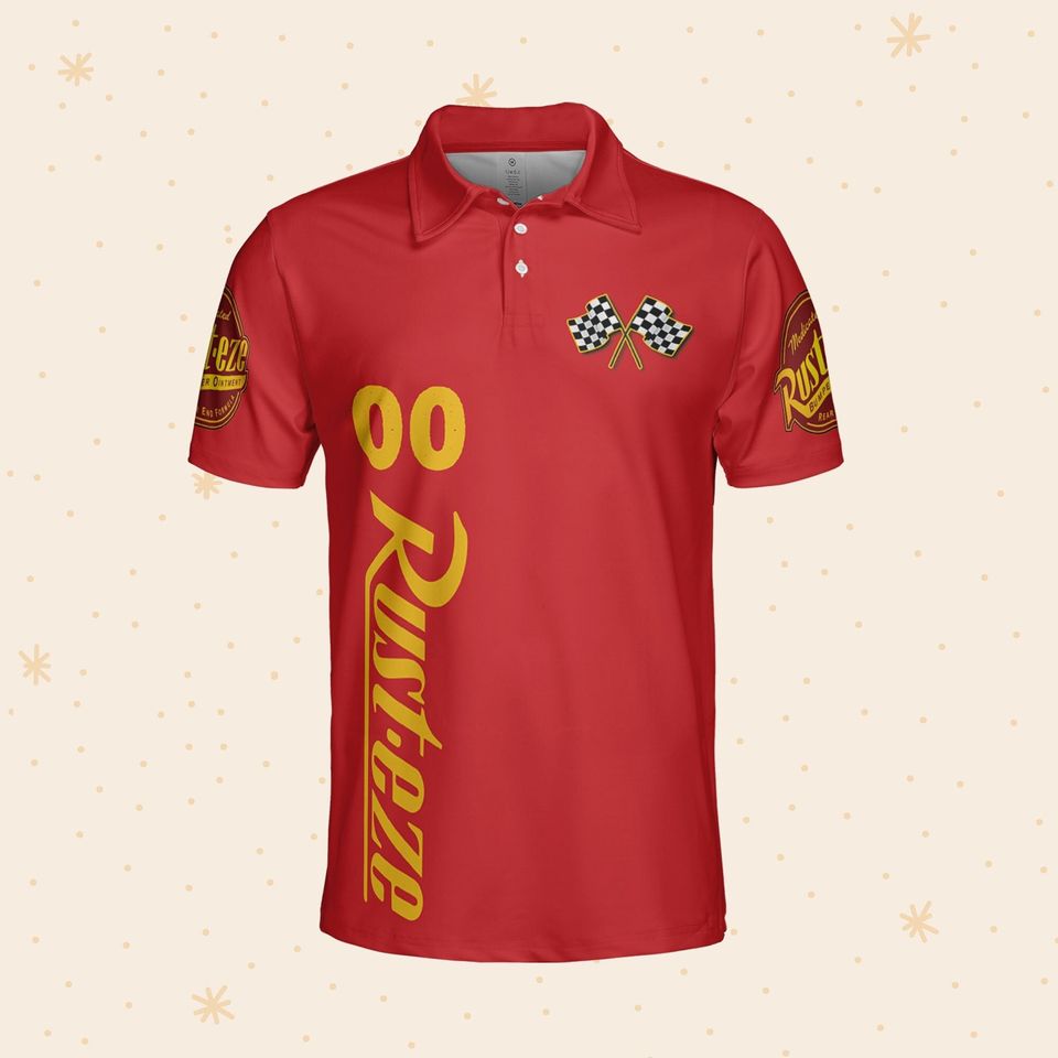 Personalize Mcqueen Red Polo, Gift for Disney Fans