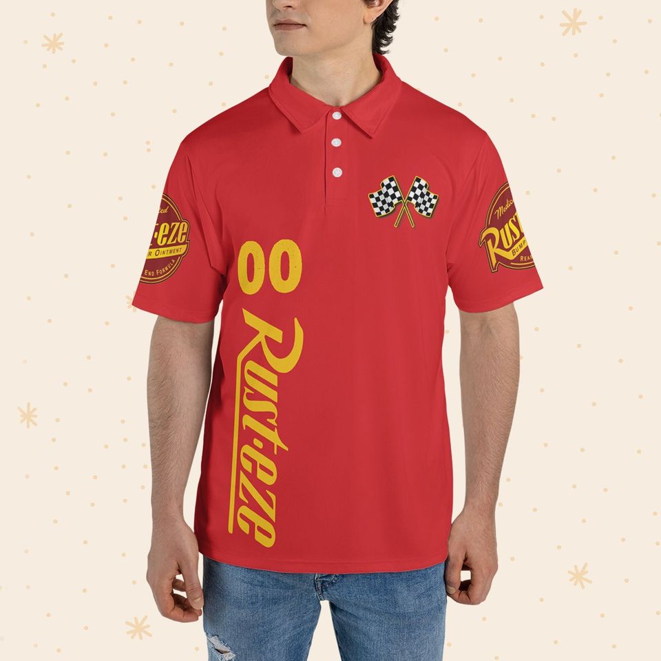 Personalize Mcqueen Red Polo, Gift for Disney Fans