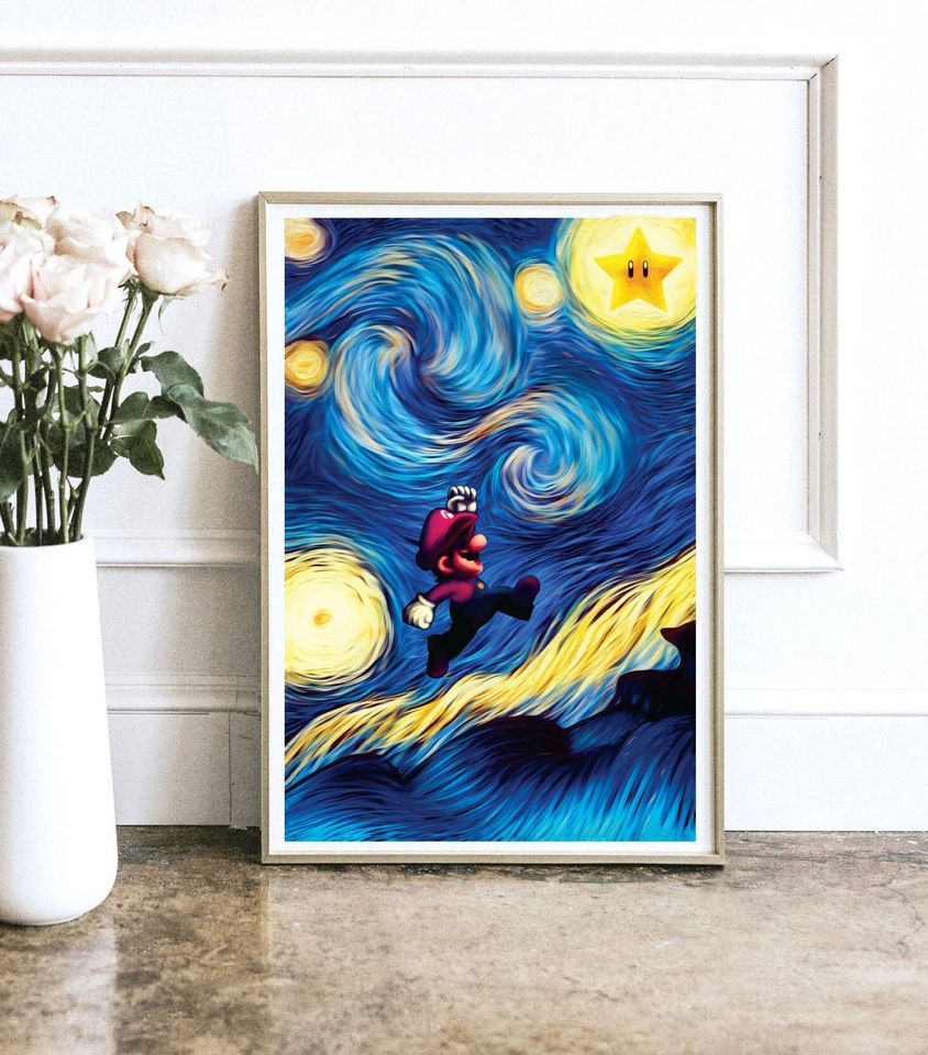 Super Mario Game Room Wall Decor, Gamer Gift