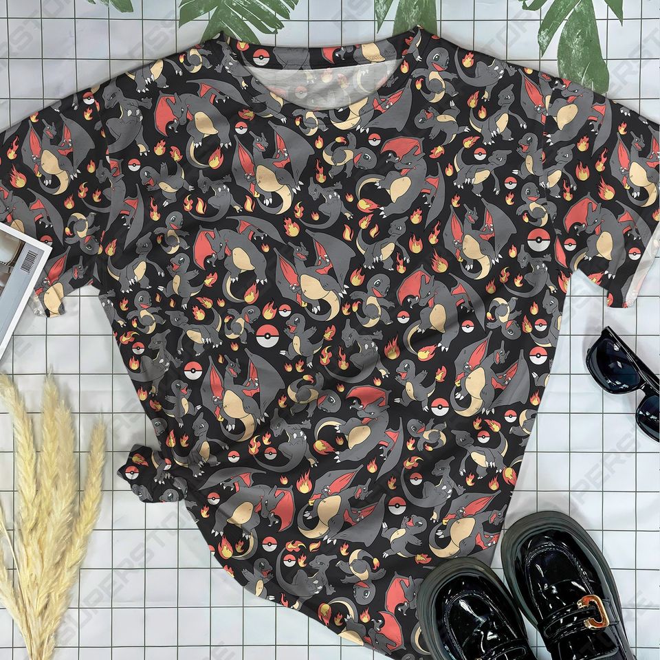 Charizard Charmander Kawaii Trendy Tshirt Charizard Funny Tshirt