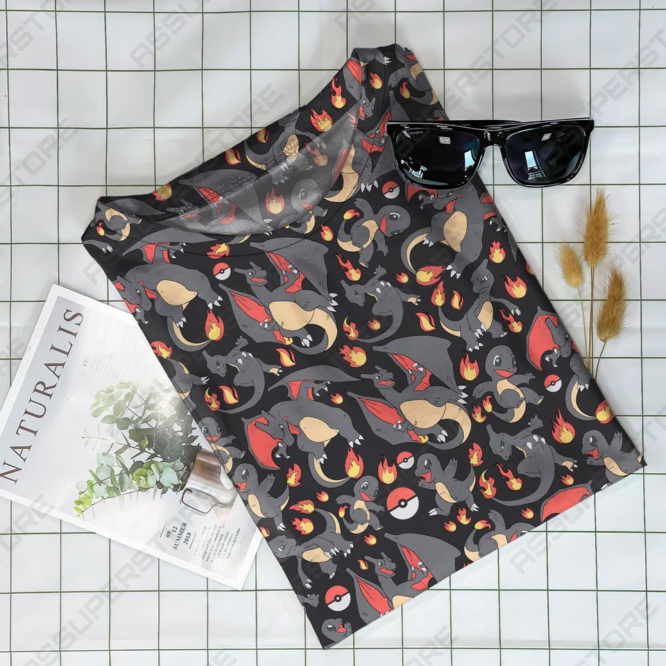 Charizard Charmander Kawaii Trendy Tshirt Charizard Funny Tshirt