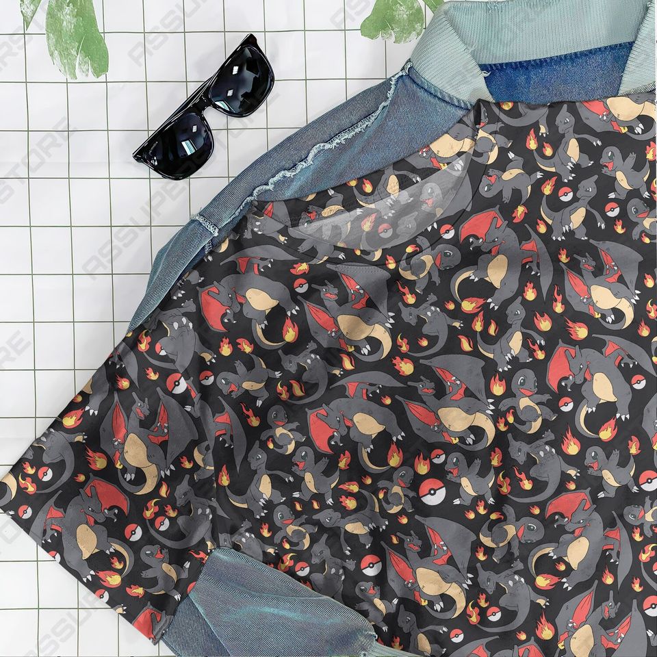 Charizard Charmander Kawaii Trendy Tshirt Charizard Funny Tshirt