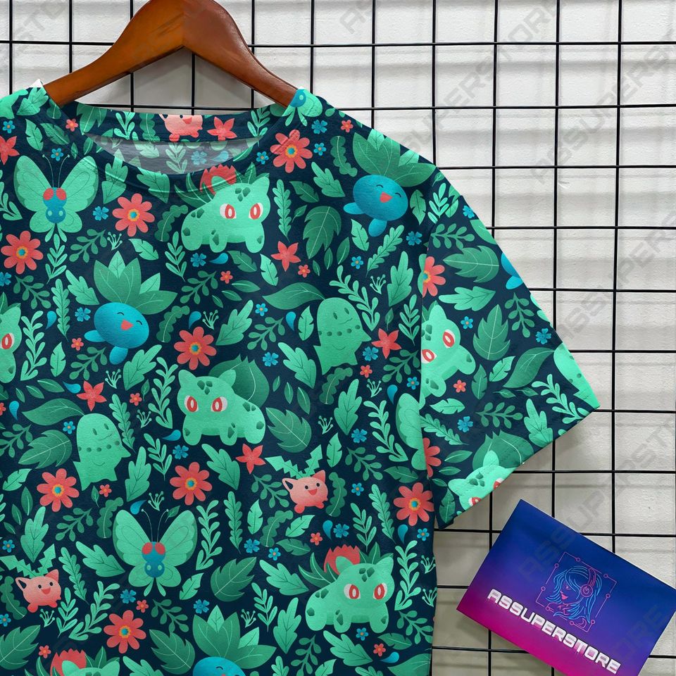 Bulbasaur Green Tropical Tshirt Bulbasaur Plush Tshirt