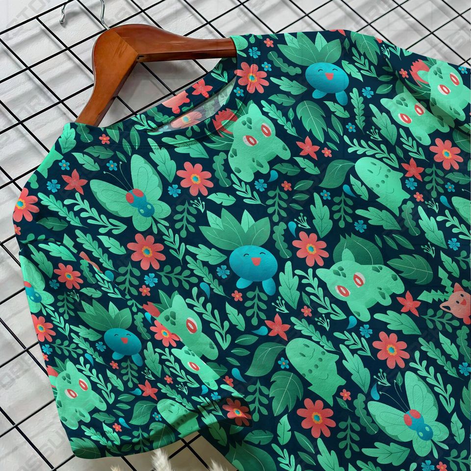 Bulbasaur Green Tropical Tshirt Bulbasaur Plush Tshirt