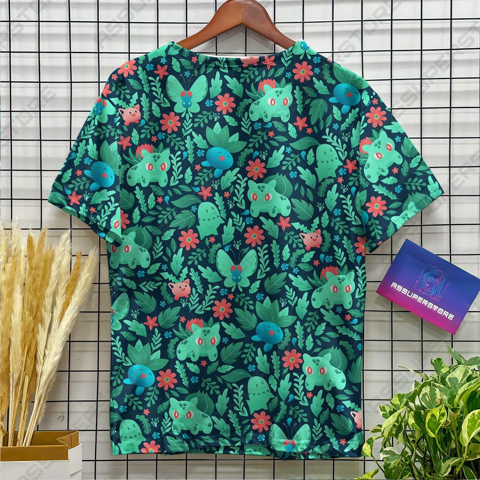 Bulbasaur Green Tropical Tshirt Bulbasaur Plush Tshirt