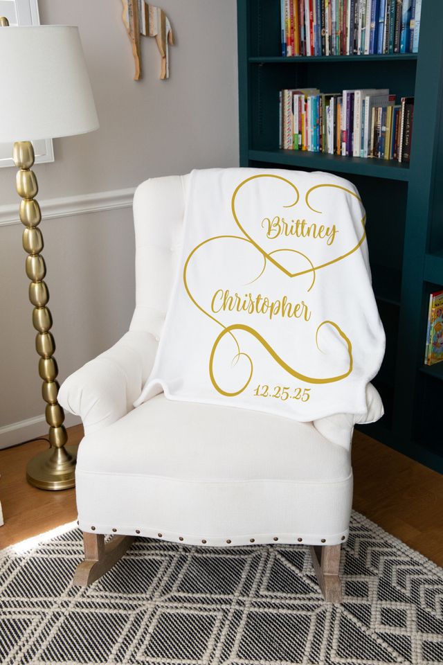 Personalized Wedding Blanket , Anniversary Blanket, Couple