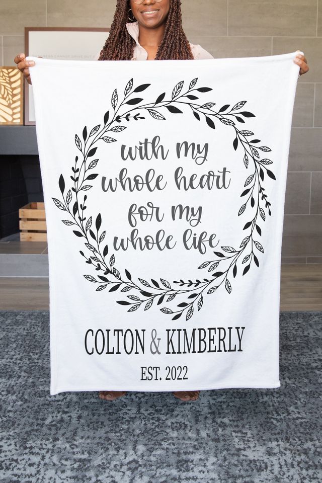 Personalized Wedding Blanket , Anniversary Blanket, Couple