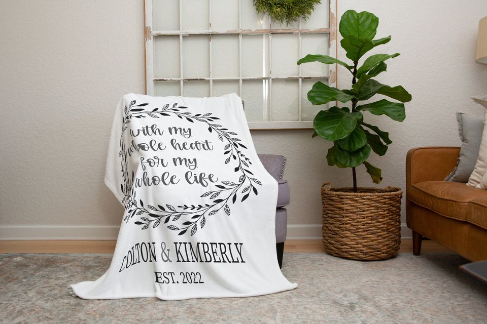 Personalized Wedding Blanket , Anniversary Blanket, Couple