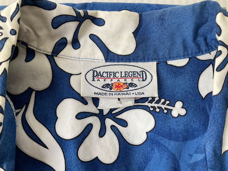 Genuine Pacific Legend Apparel Retro White Hibiscus Hawaiian