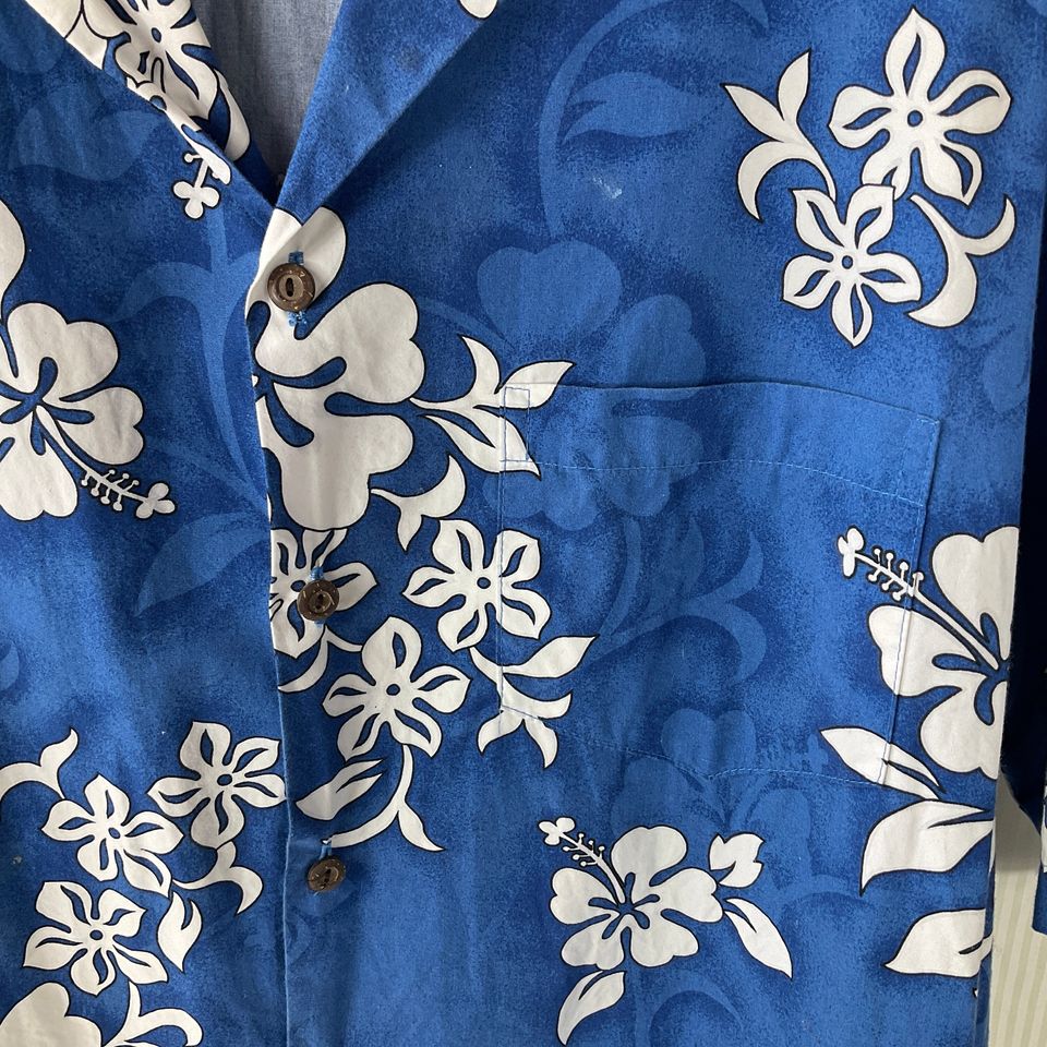 Genuine Pacific Legend Apparel Retro White Hibiscus Hawaiian