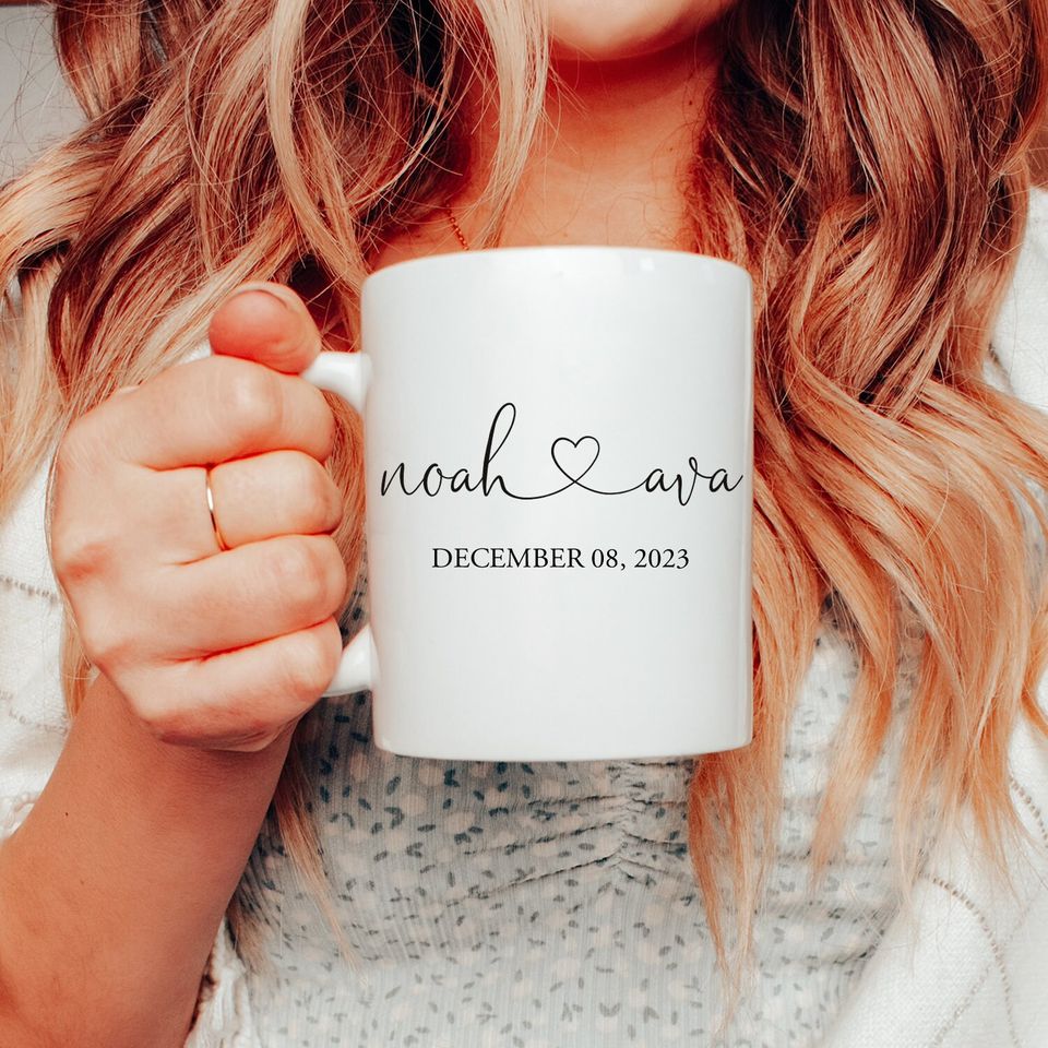 Personalized Wedding Mugs, Couples Ceramic Mugs