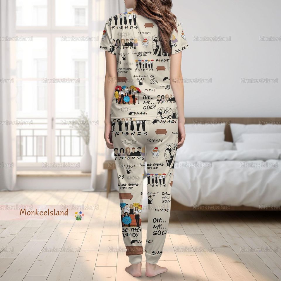 Vintage Friends Series Pajamas, Friends Tv Show Pajamas Set
