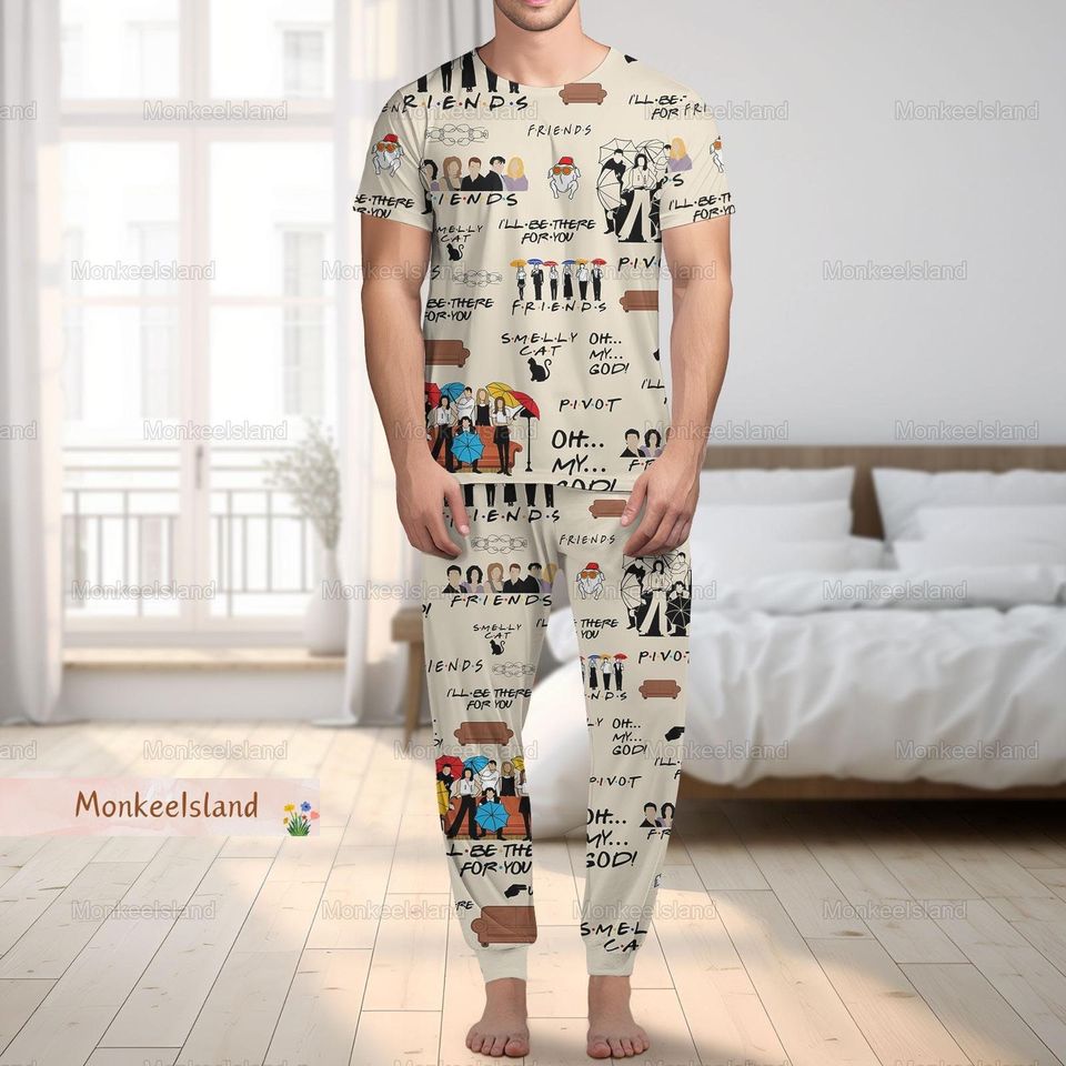 Vintage Friends Series Pajamas, Friends Tv Show Pajamas Set