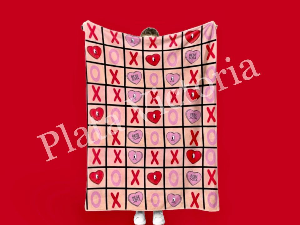 Valentines Bad Bunny throw blanket, Bad Bunny Merch