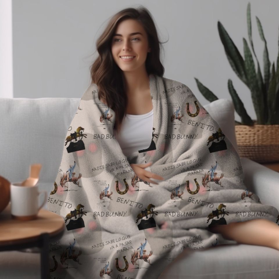 Bad Bunny New Album throw blanket, Bad Bunny Merch