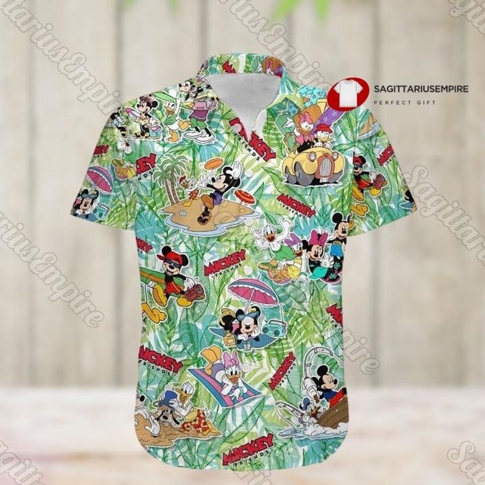 Disney Mickey Mouse Button Shirt And Shorts, Mickey Button Down Shirt