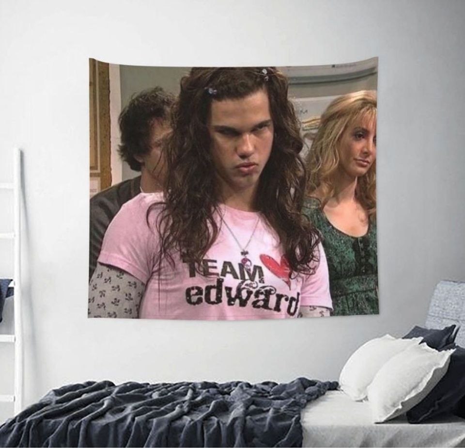 Team Edward Jacob Twilight Tapestry Wall Hanging Printed Polyester Wall Tapestry Boho Wall Hanging