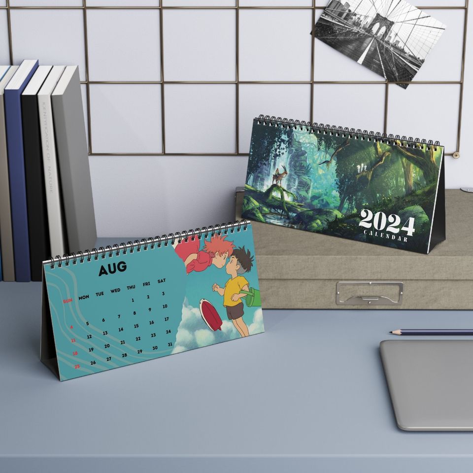 Anime 2024 Desk Calendar | Totoro | Studio Ghibli | Desk Decor