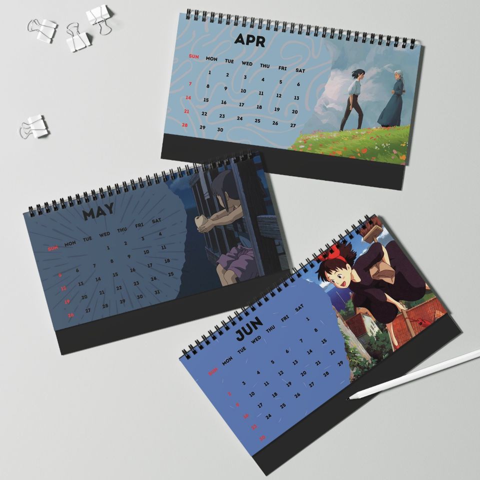 Anime 2024 Desk Calendar | Totoro | Studio Ghibli | Desk Decor