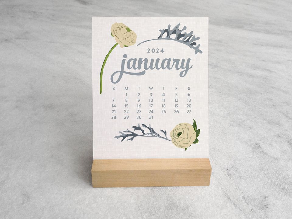 Wildflower Desk Calendar 2024