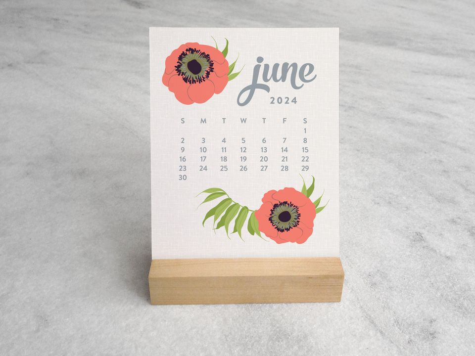 Wildflower Desk Calendar 2024