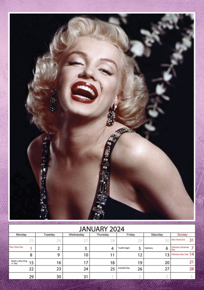 Marilyn Monroe Calendar 2024