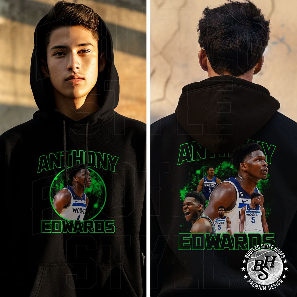 Anthony Edwards 90s Bootleg Style Rap Hoodie for Men Women