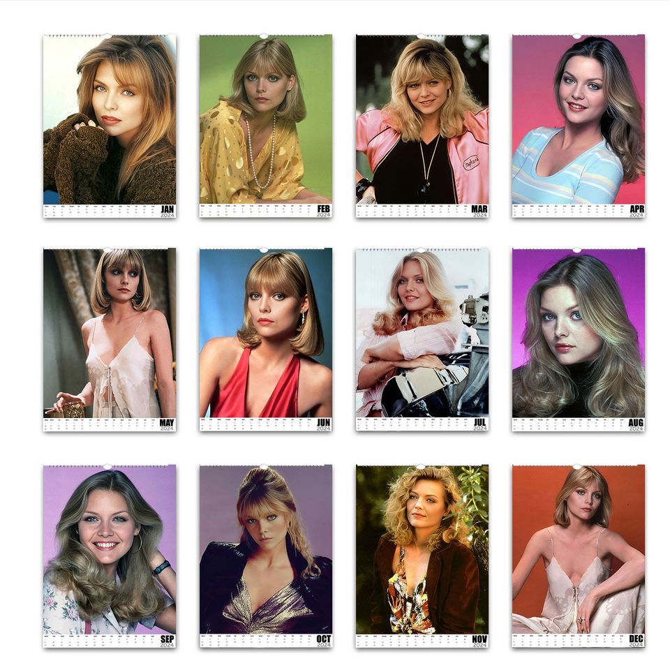 80s beautiful Michelle Pfeiffer 2024 Wall calendar