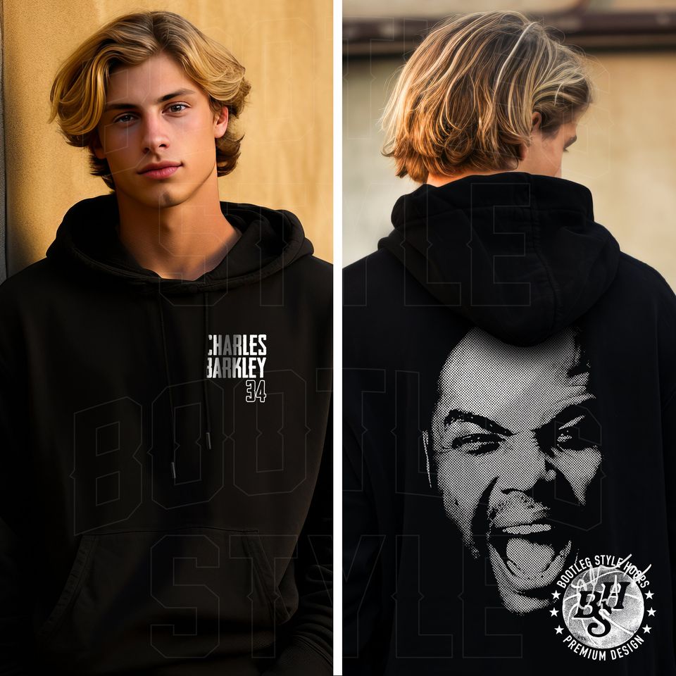 Charles Barkley 90s Big Head Bootleg Style Rap Hoodie