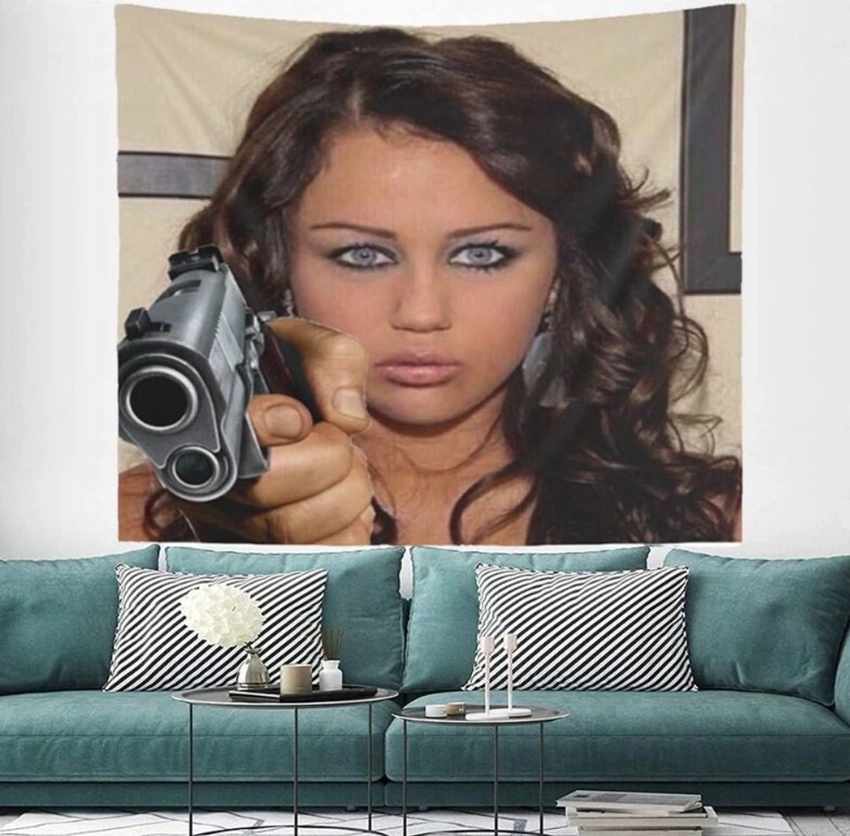 Funny Meme Miley Cyrus Tapestry Wall Hanging Hippie Art Tapestries