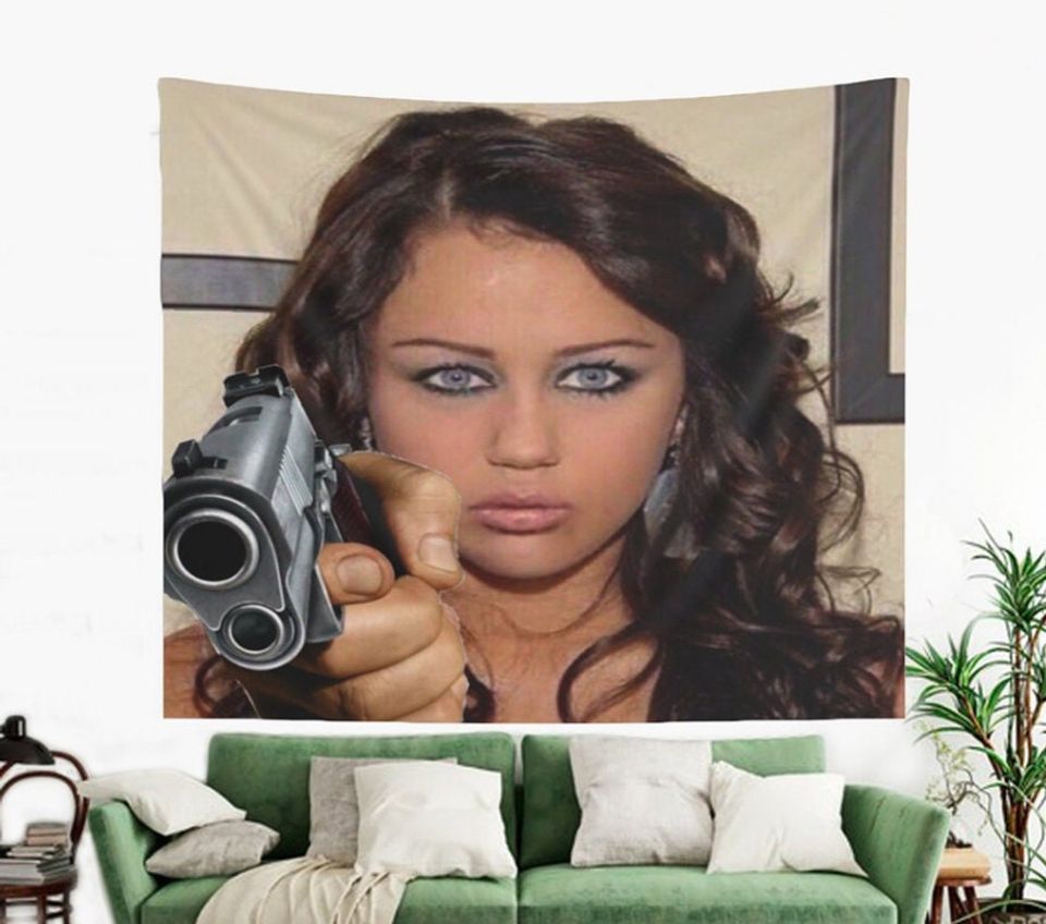 Funny Meme Miley Cyrus Tapestry Wall Hanging Hippie Art Tapestries