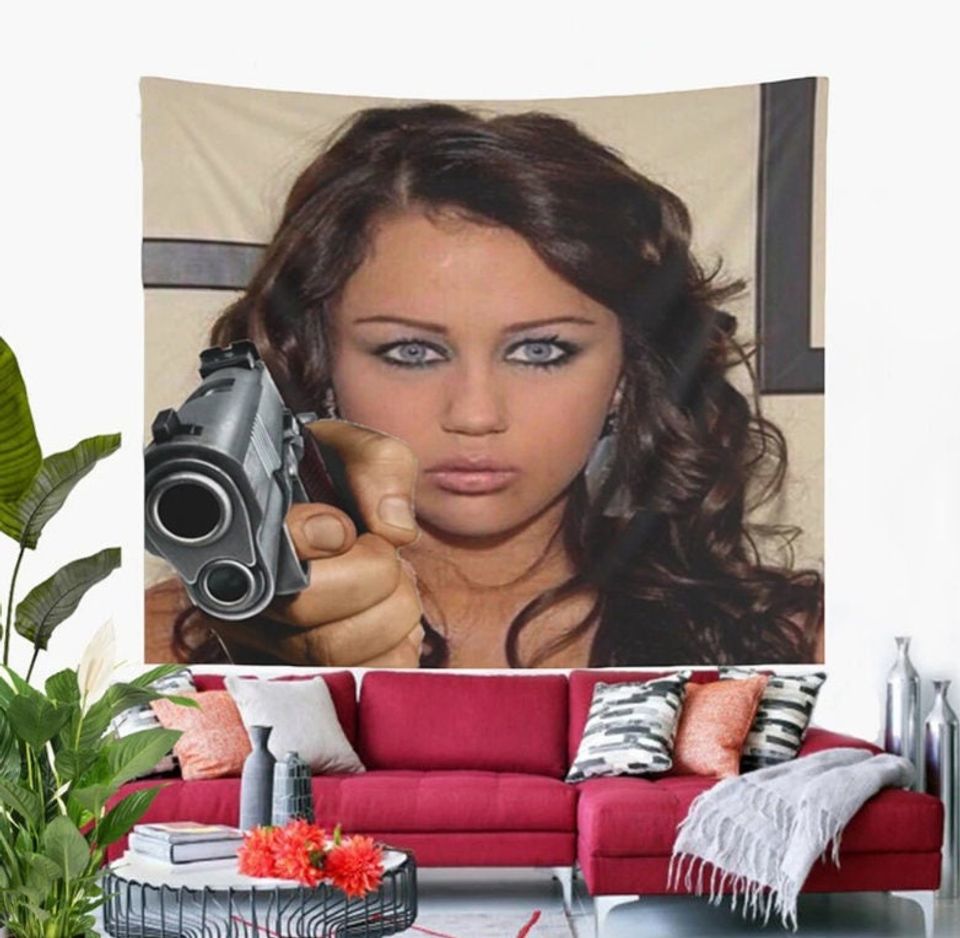 Funny Meme Miley Cyrus Tapestry Wall Hanging Hippie Art Tapestries