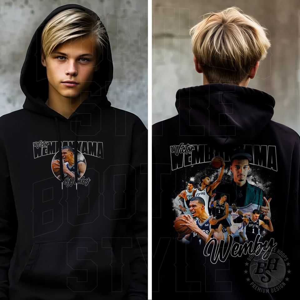 Victor Wembanyama 90s Bootleg Style Rap Hoodie