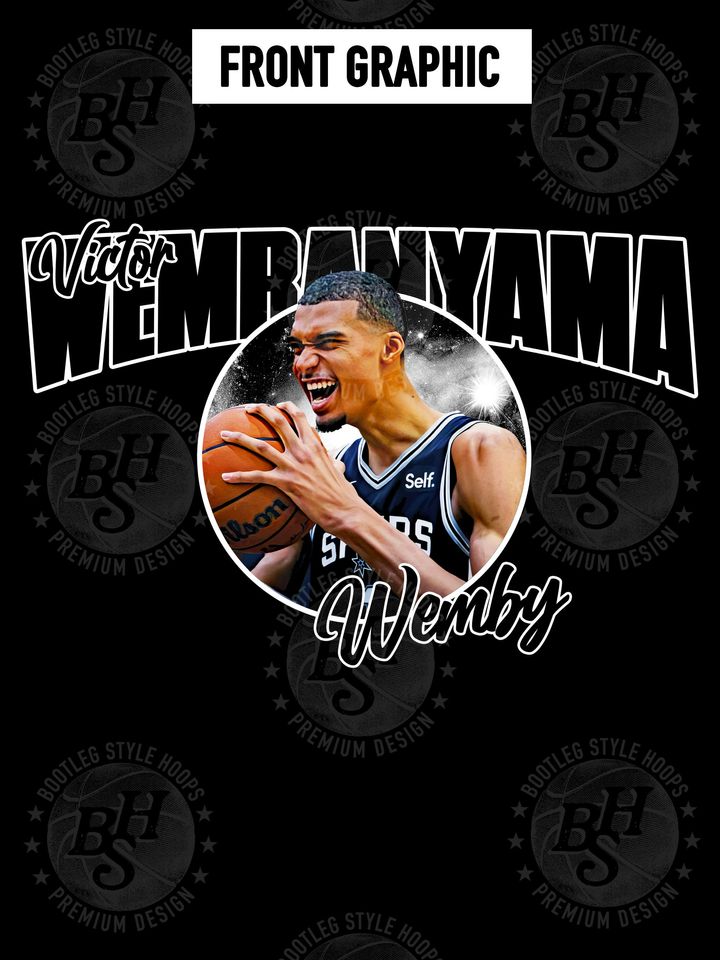 Victor Wembanyama 90s Bootleg Style Rap Hoodie