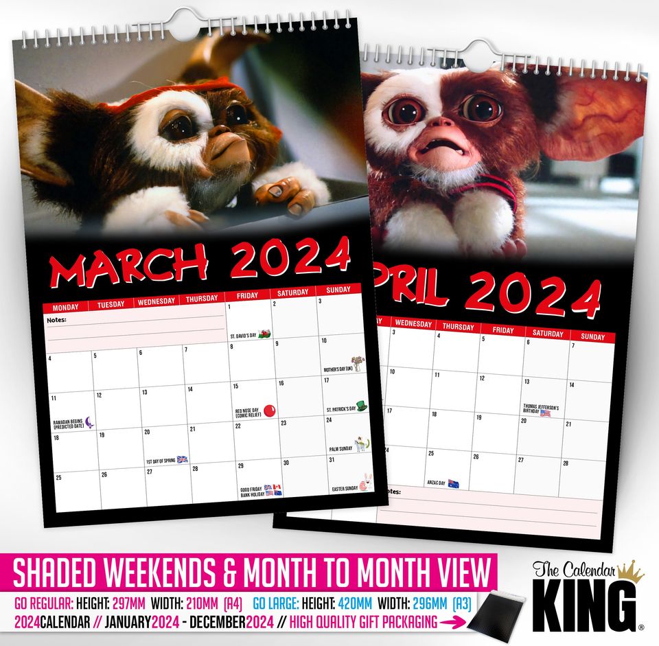 Gizmo - 2024 Wall Calendar, Creative, Gift Idea, Present, Novelty