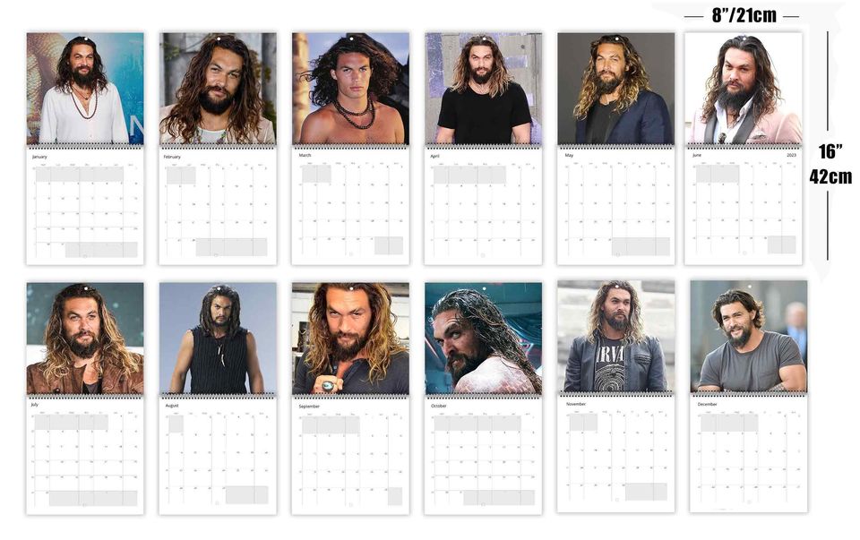 Jason momoa Wall calendar, New Year Gift