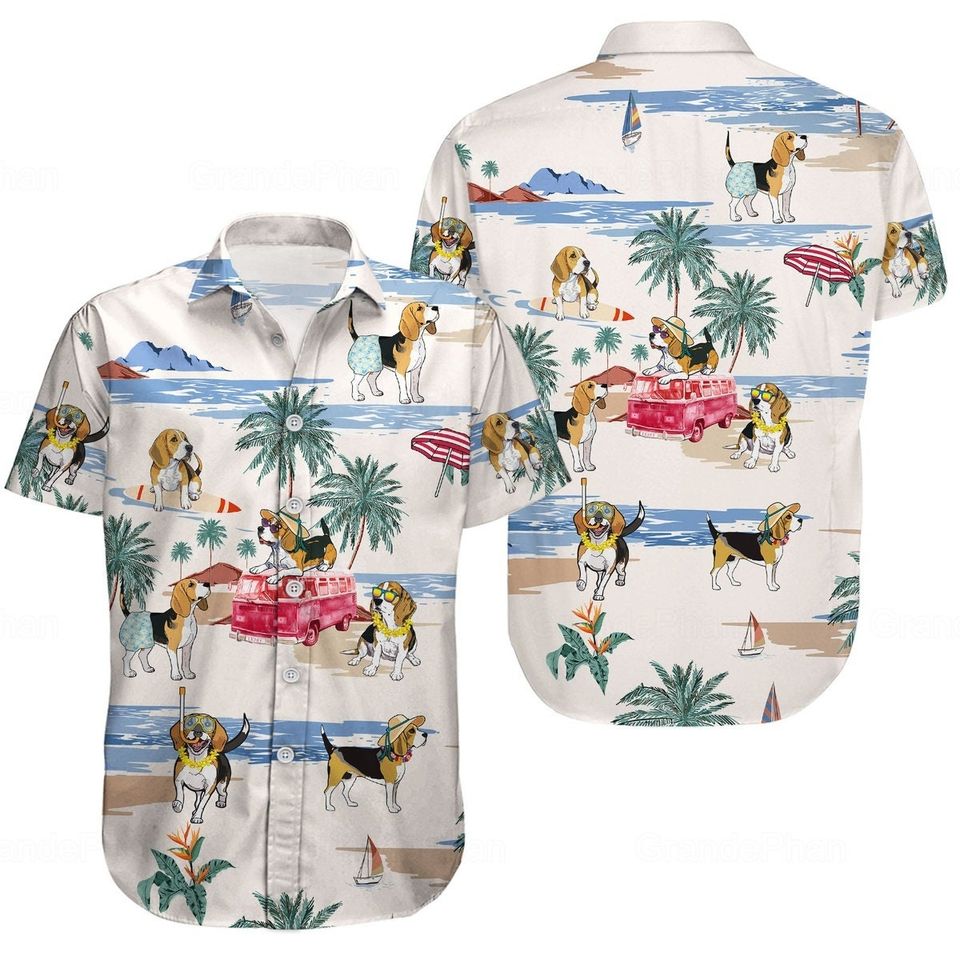 Beagle Hawaiian Shirt, Beagle Button Up Shirt, Beagle Lover Shirt