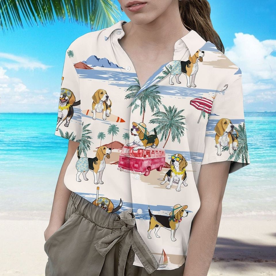 Beagle Hawaiian Shirt, Beagle Button Up Shirt, Beagle Lover Shirt