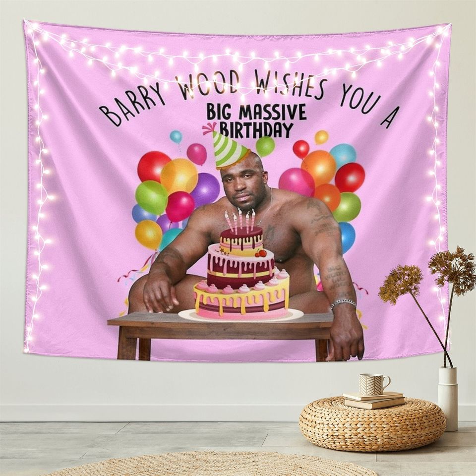 Happy Birthday from Barry Wood Tapestry Boutique Wall Hanging Tapestry