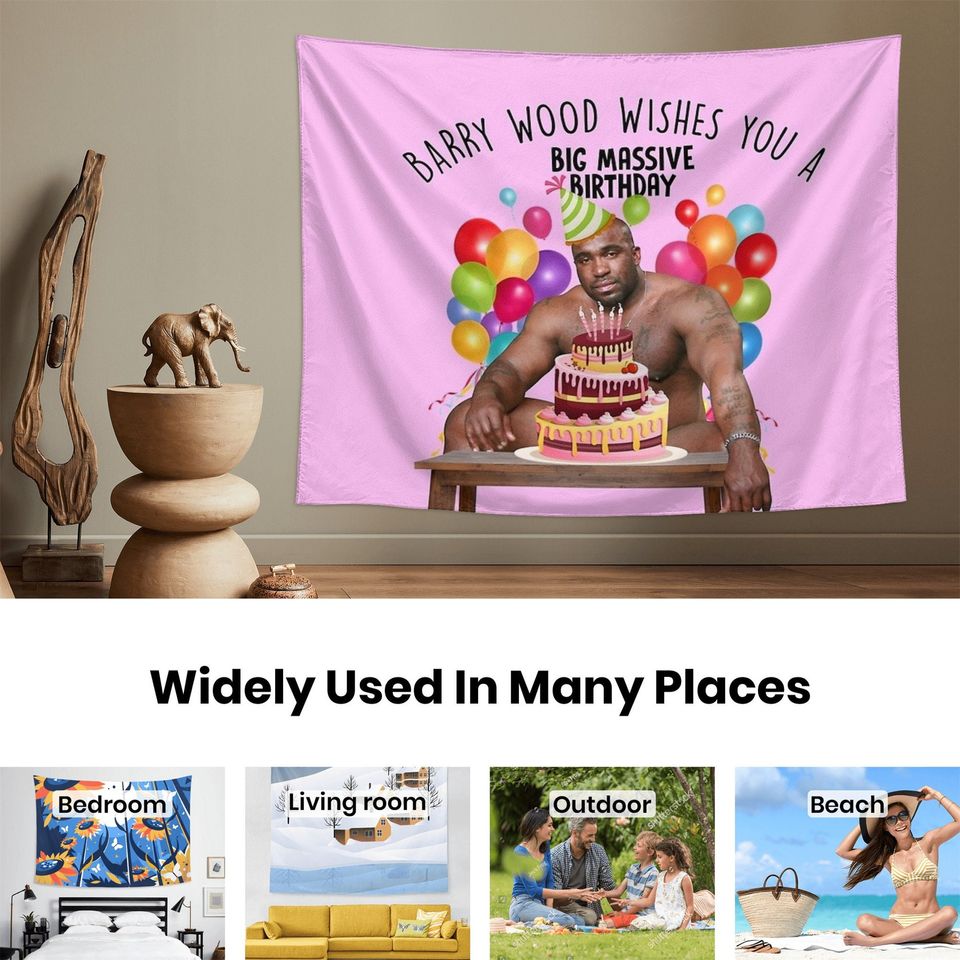 Happy Birthday from Barry Wood Tapestry Boutique Wall Hanging Tapestry