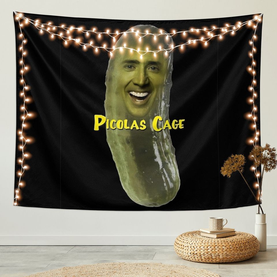 Picolas Cage Pickle Nicolas Cage Tapestry, Wall Hanging Funny Tapestries