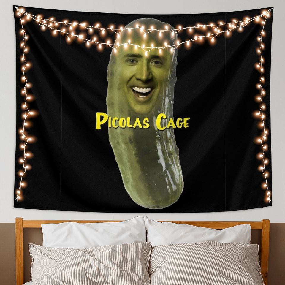 Picolas Cage Pickle Nicolas Cage Tapestry, Wall Hanging Funny Tapestries